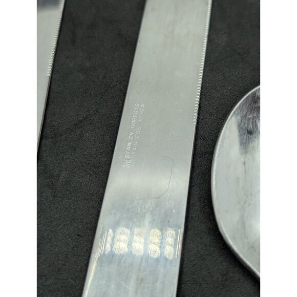 Set of 5 Stanley Roberts MCM Cycles Stainless Flatware  Knives Teaspoon Korea - Picture 3 of 13